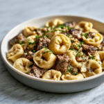 Delicious Garlic Steak Tortellini: A Perfect Creamy Dinner