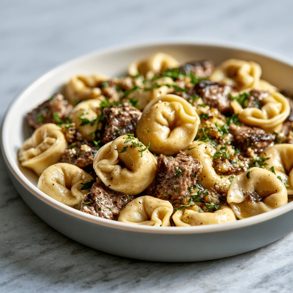 Delicious Garlic Steak Tortellini: A Perfect Creamy Dinner