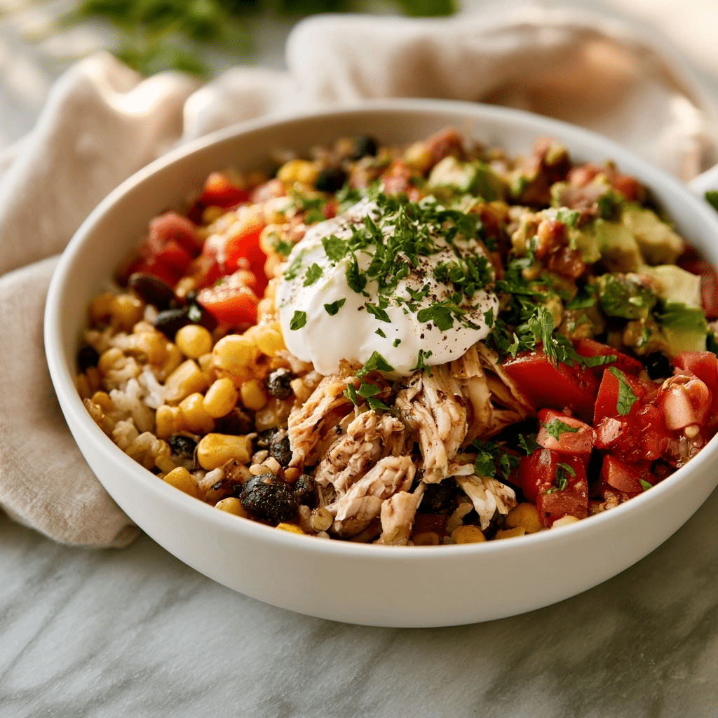 Easy Slow Cooker Chicken Burrito Bowl: The Healthy Dinner Fix 5 image 1785027621267