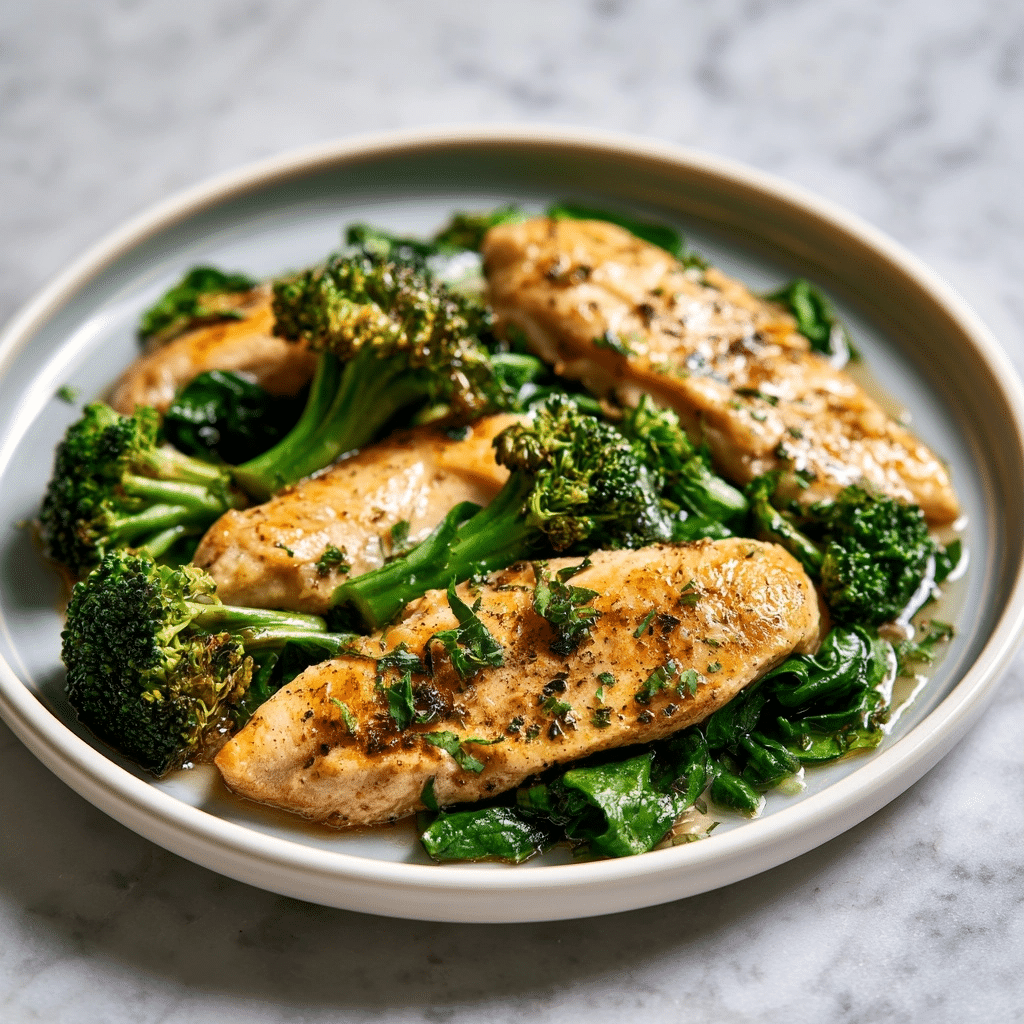 Healthy Garlic Chicken with Broccoli and Spinach: Simple Recipe
