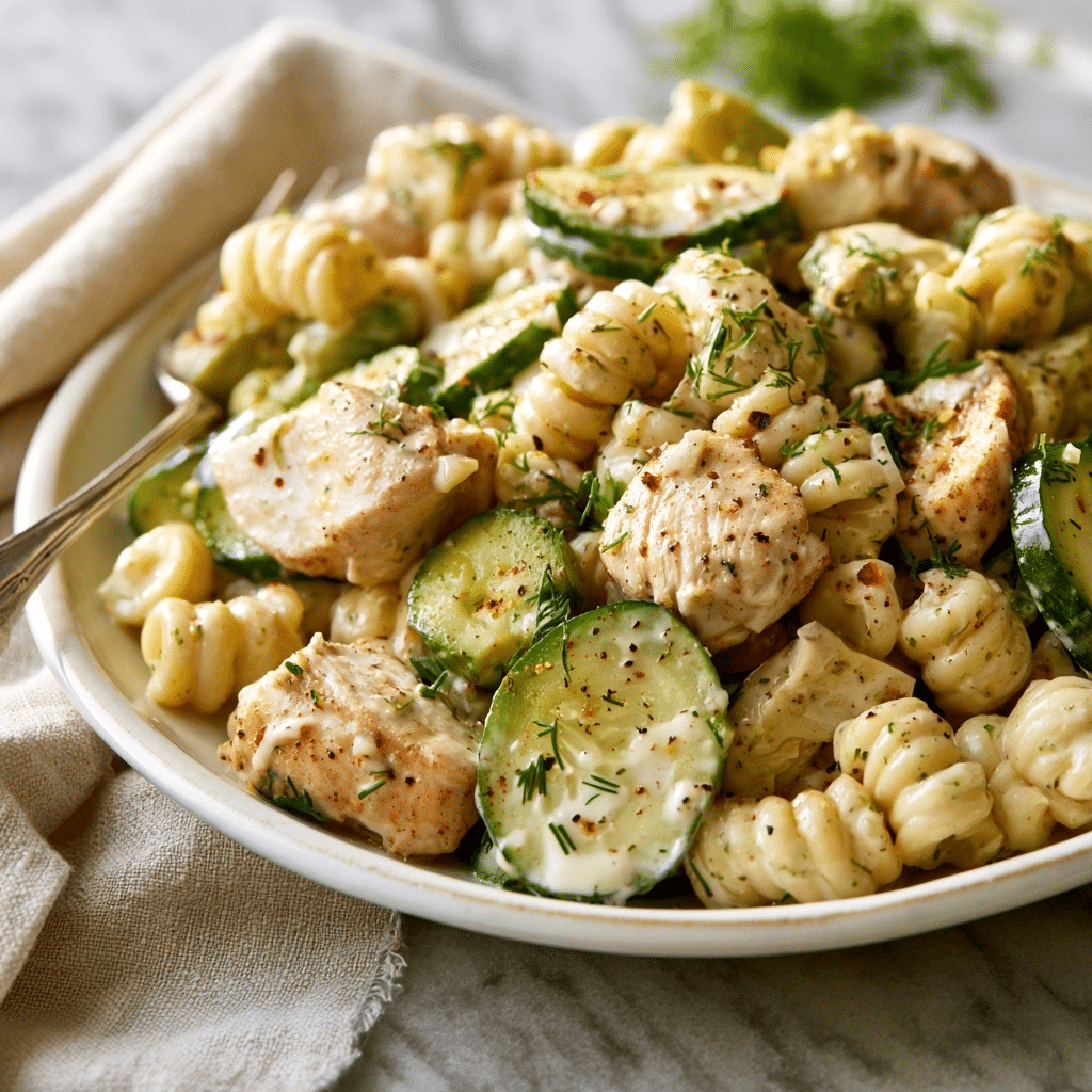 Creamy Dill Pickle Chicken Pasta Salad: A Tangy Refreshment 5 image 1785721601476