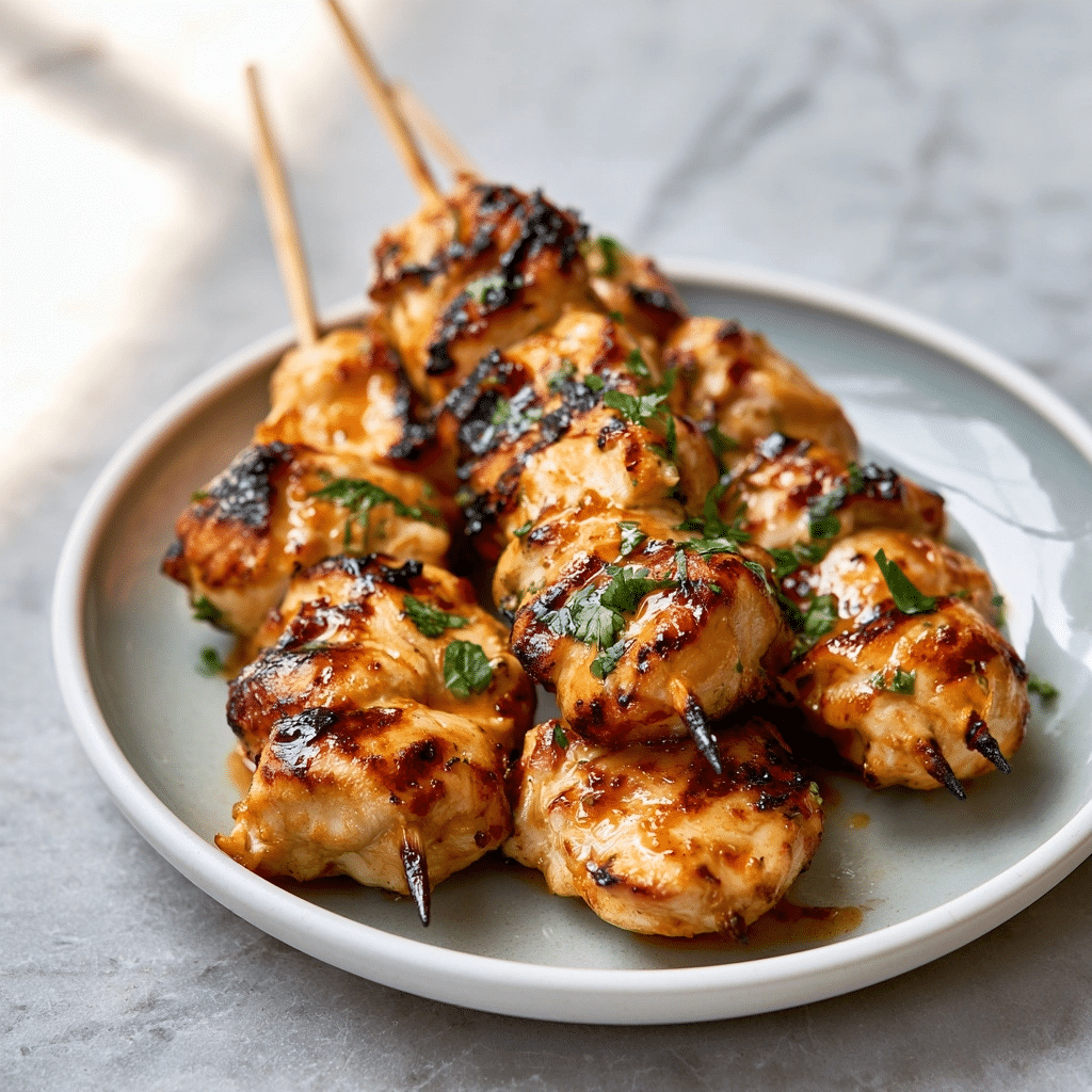 Delicious Grilled Thai Coconut Chicken Skewers: Simple Recipe