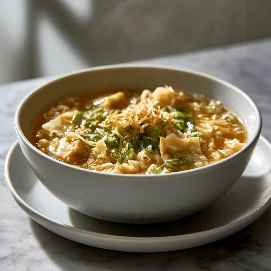 Easy One-Pot Egg Roll Soup with Green Onions and Ginger