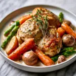 Creamy Slow Cooker Garlic Chicken with Fresh Veggies: Simple Dinner