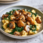 Healthy Mushroom Spinach Scrambled Eggs: Simple Breakfast