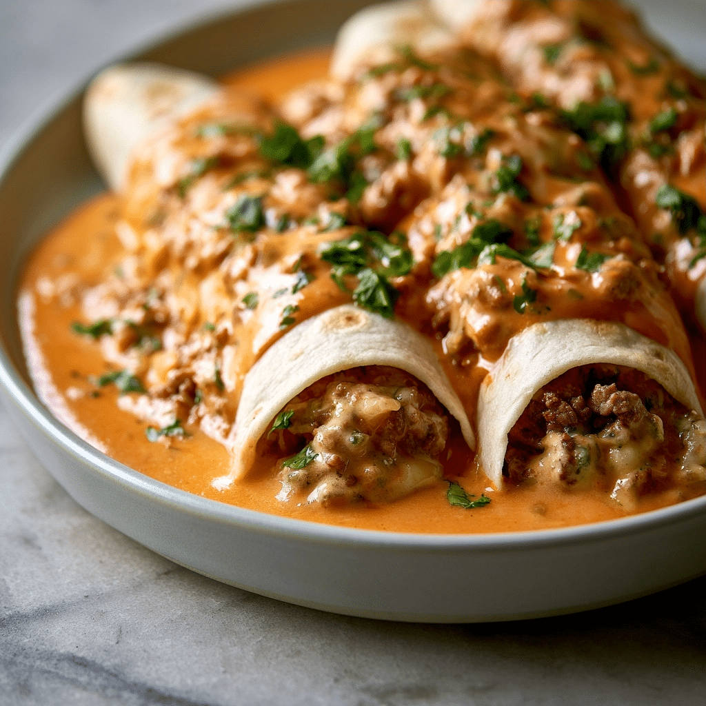 Creamy Smothered Ground Beef Burritos with Chipotle Delight