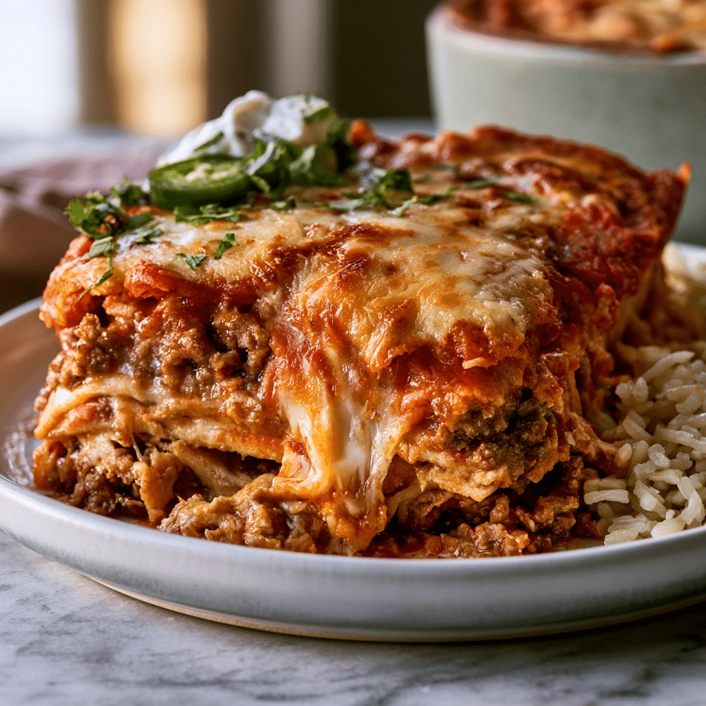 Simple Beef Enchilada Casserole with Rice: Easy Weeknight Meal