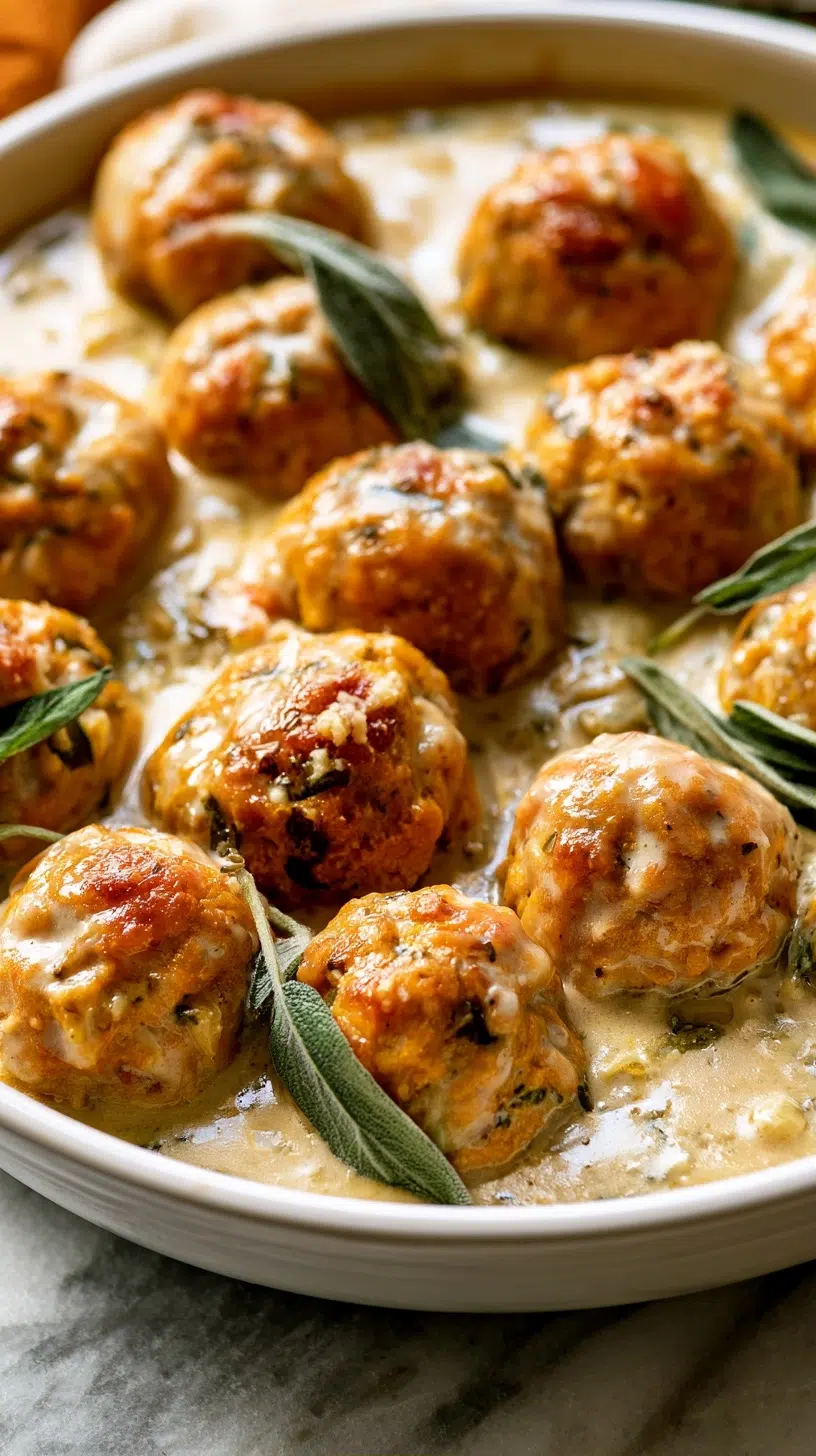 Creamy Pumpkin Chicken Meatballs in Sage Cream Sauce 4 image 1787964348019